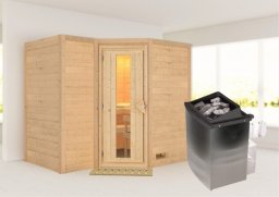 Karibu | Sahib 2 Sauna | Energiesparende Deur | Kachel 9 kW Geïntegreerde Bediening